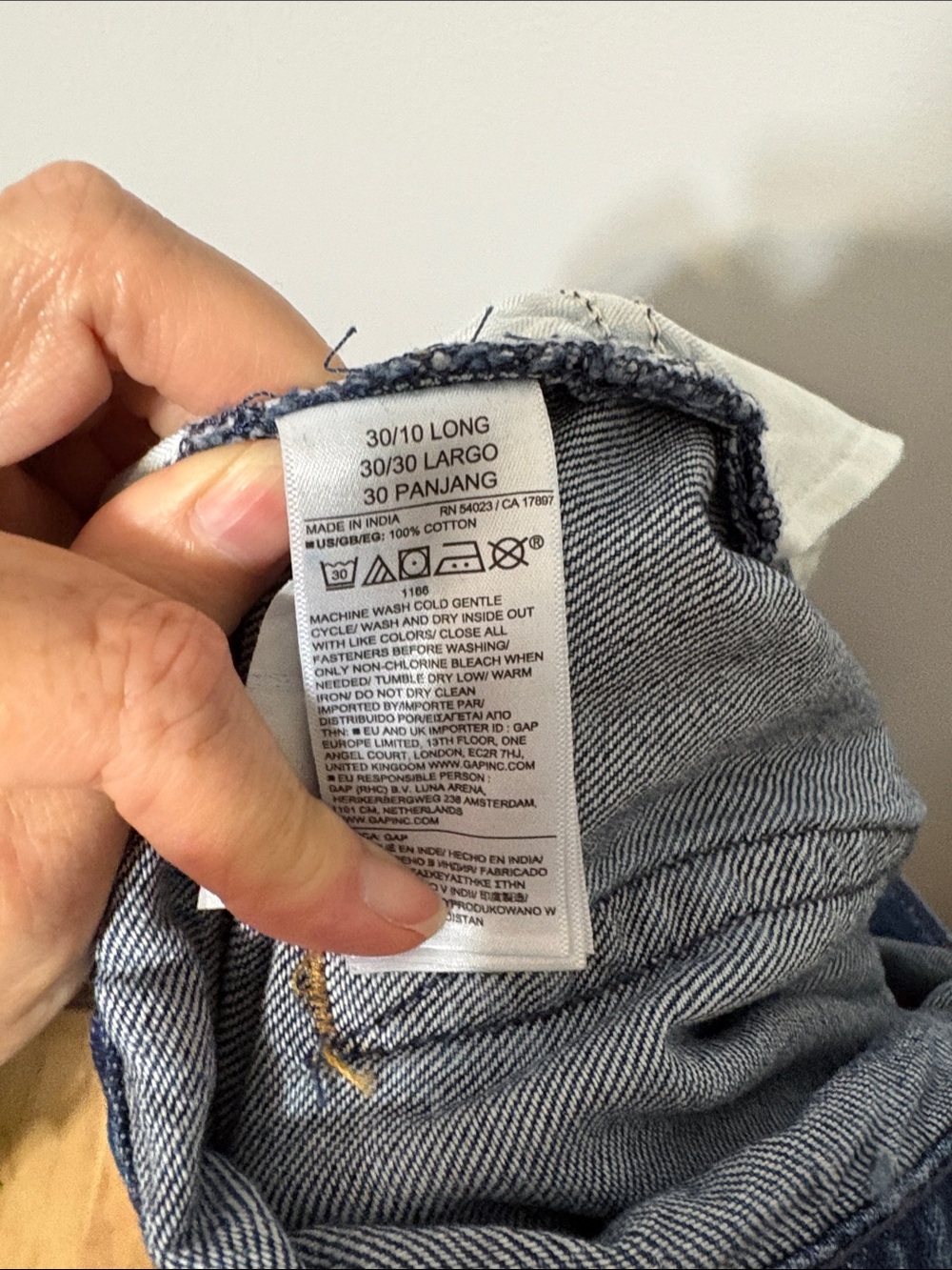 GAP High Rise Wide Leg Jeans Medium Wash 100% Cotton Size 30/10 Long - Picture 5 of 5